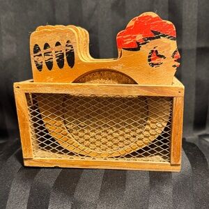 DIY PROJECT! PRICE DROP! Vintage Wooden Rooster Coasters with Wood Holder